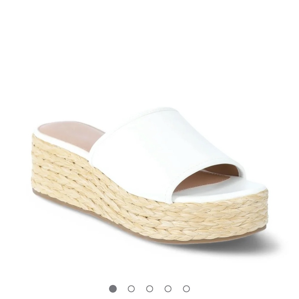 Time and Tru Women's Raffia Platform Slide Sandals NWT - Picture 1 of 6